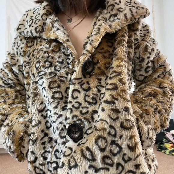BLACK POPPY Faux Fur Leopard Jacket - Picture 13 of 15
